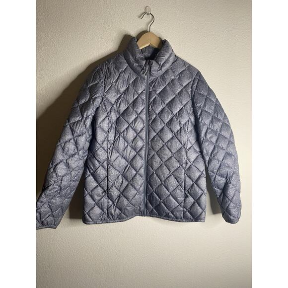 32 Degrees Heat Ladies Packable Ultra Light Down Jacket Gray Quilted Large - Picture 2 of 5